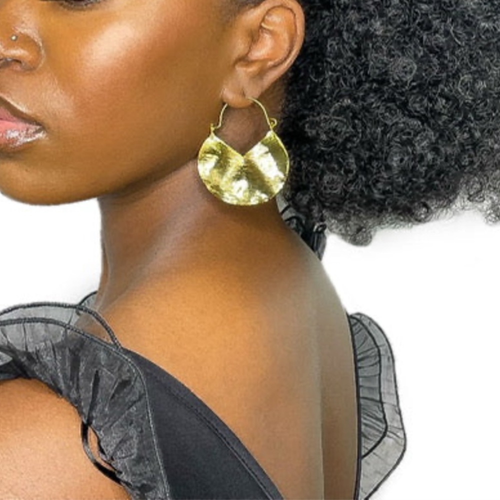 ✨3for$38  New Zara Textured Semicircle Hoop Earrings - Picture 12 of 16